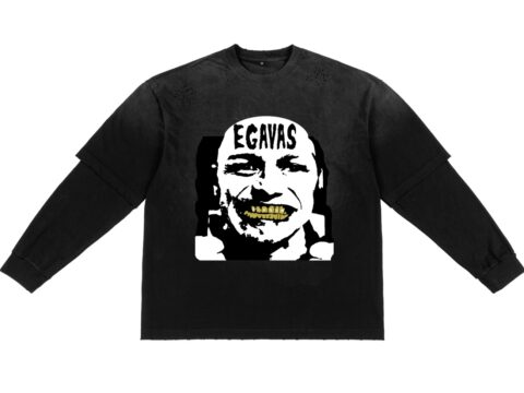 EGAVAS REJOICE Sunfade Hand-Frayed Faux Two-Piece Shirt